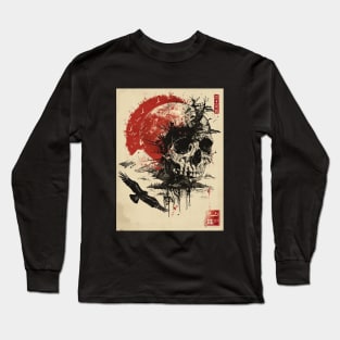 hawk, moon and skull 2 Long Sleeve T-Shirt